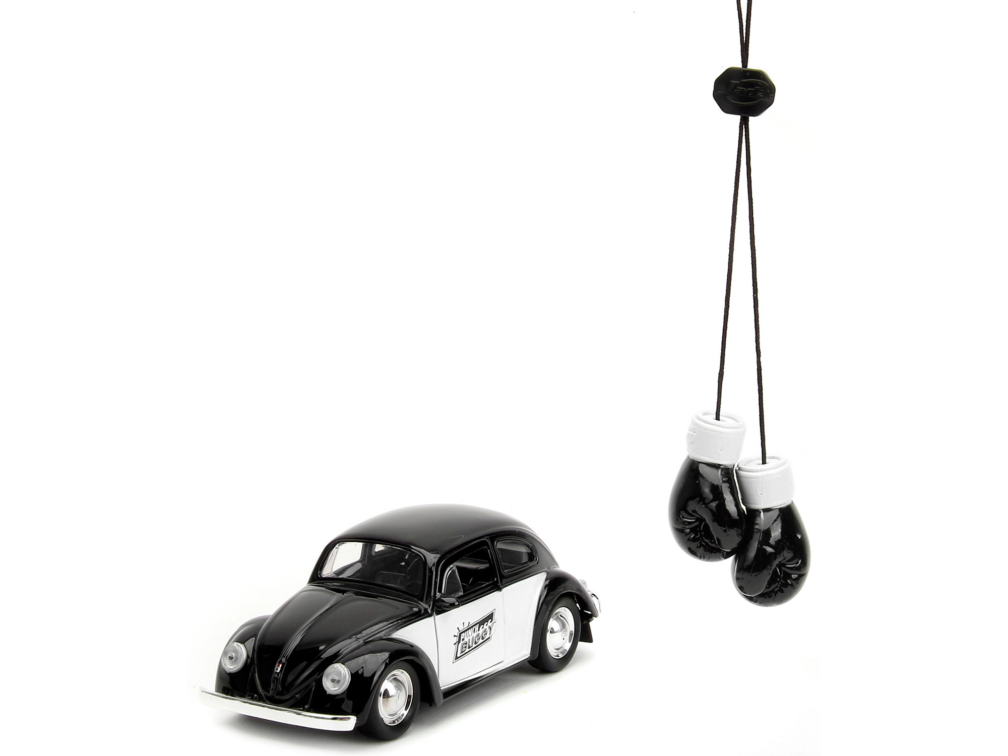 Jada Collectible 1959 Volkswagen Beetle "Punch Buggy" Black And White Boxing Gloves Accessory Series
