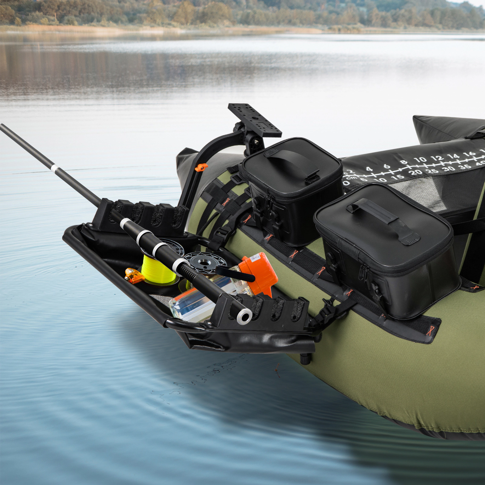 SUGIFT 360° Rotatable Fish Finder Holder and Rod Rack Water Toy Accessory with Mount Bracket Black