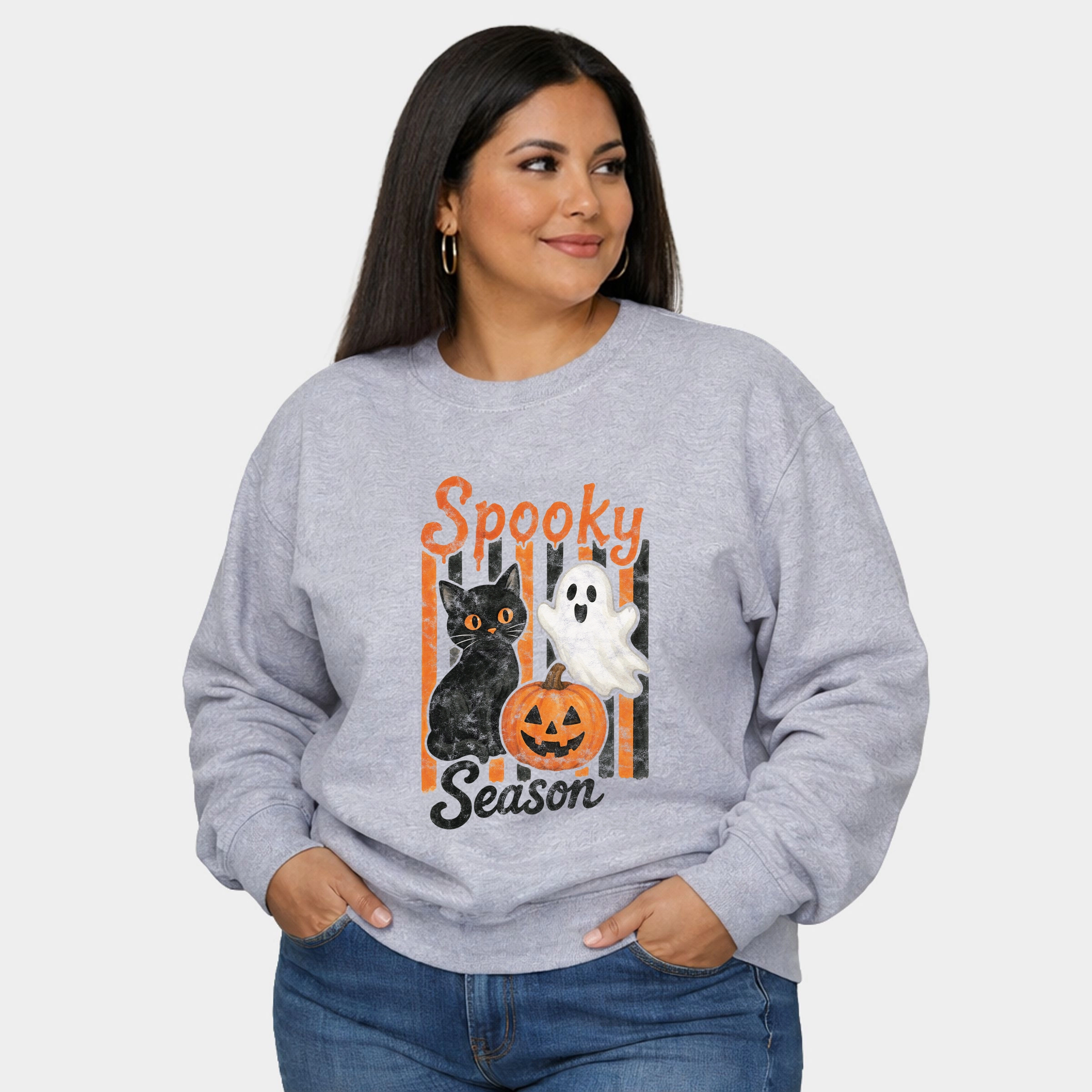 Simply Sage Market - Women's Plus Sized Graphic Sweatshirt Spooky Season Characters