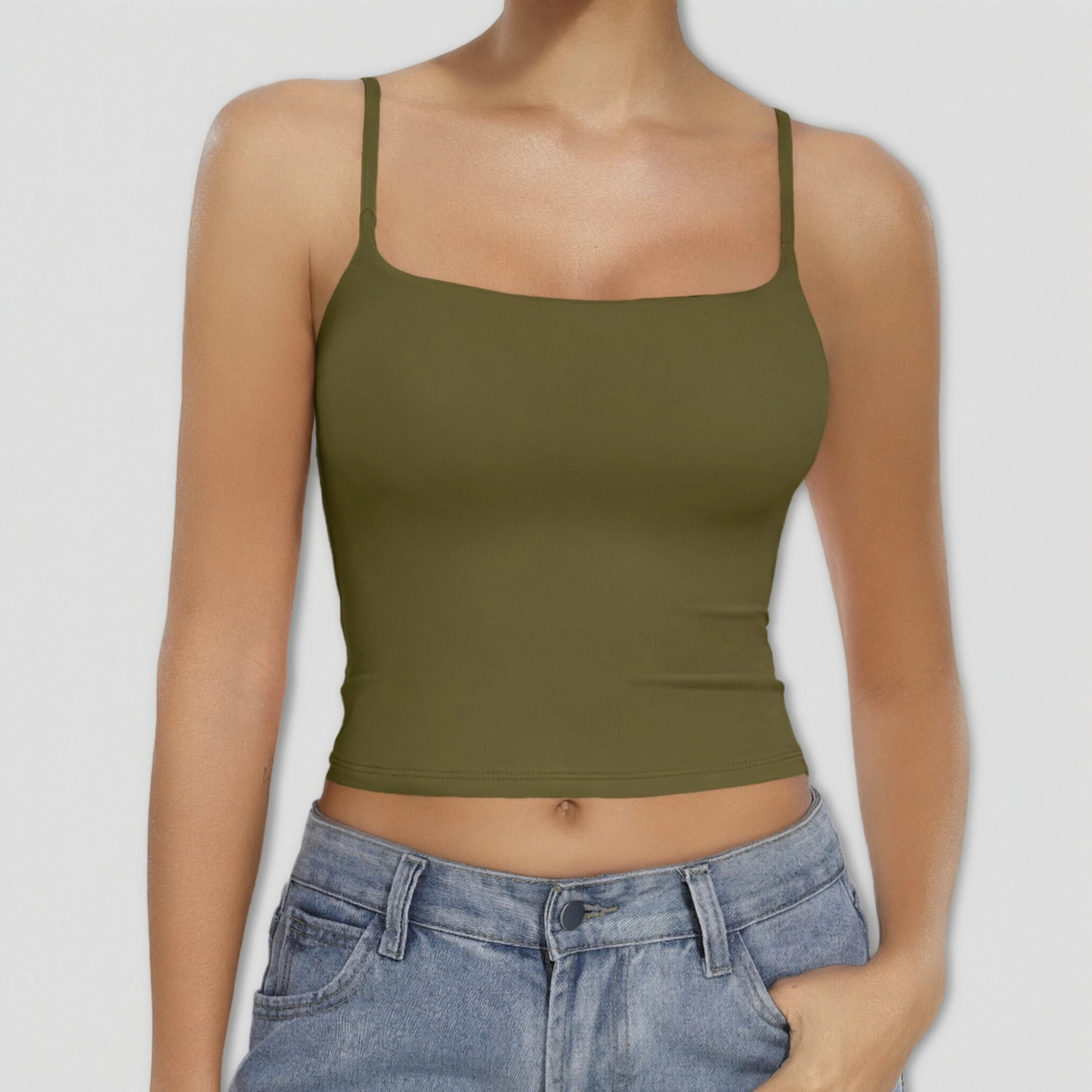 Avidlove Women's Square Neck Spaghetti Strap Double Lined Camisole Tank Top