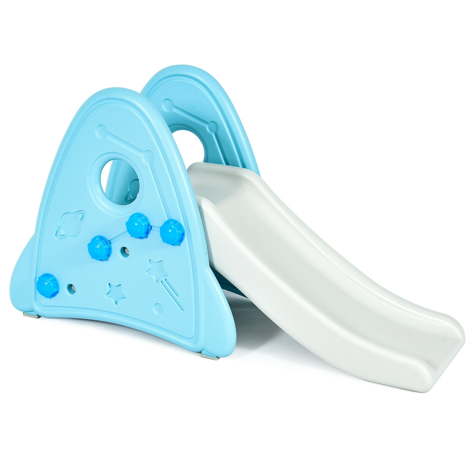 SUGIFT Freestanding Indoor Baby Climber Slide Set 66-lb Capacity Ages 0.5-8 Years Blue Gray Pink