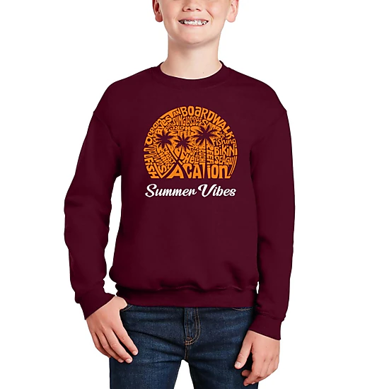 LA Pop Art Boy's Word Art Sweatshirt - Summer Vibes