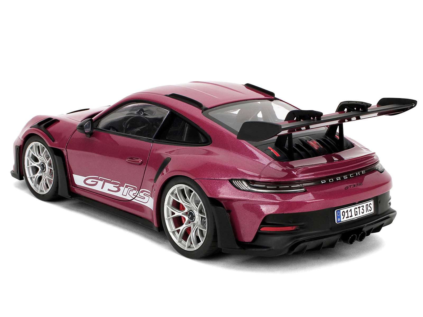 Jada Porsche 911 GT3 RS Red Violet Metallic with White Stripes "Pink Slips" Series 1/18 Diecast Model Car by Jada