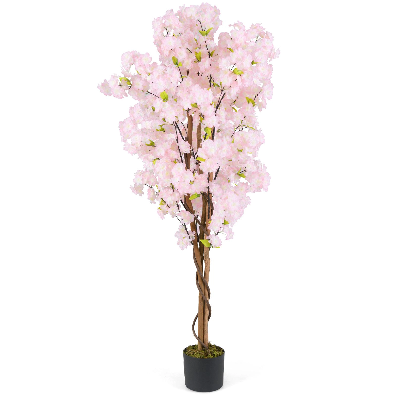 SlickBlue Potted Pink Flower Tree for Home Office Wedding Decor