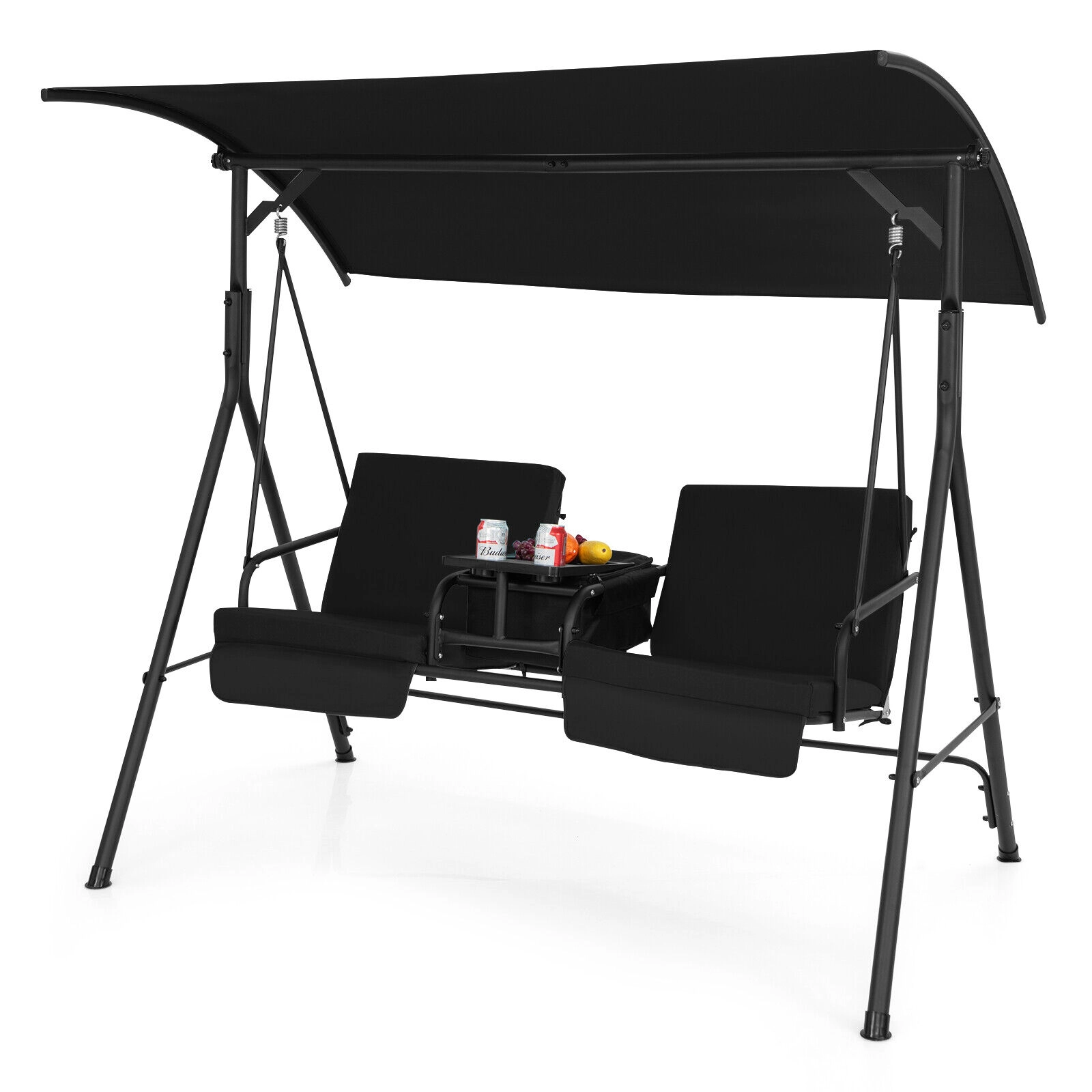 LJG Porch Swing Chair with Adjustable Canopy