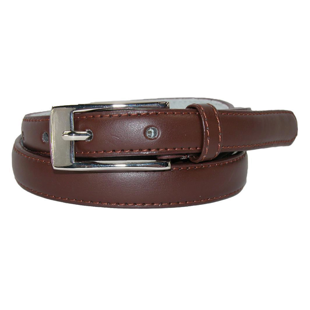 CTM Womens Skinny Leather Dress Belt 2-Pack 3/4 Black + Color