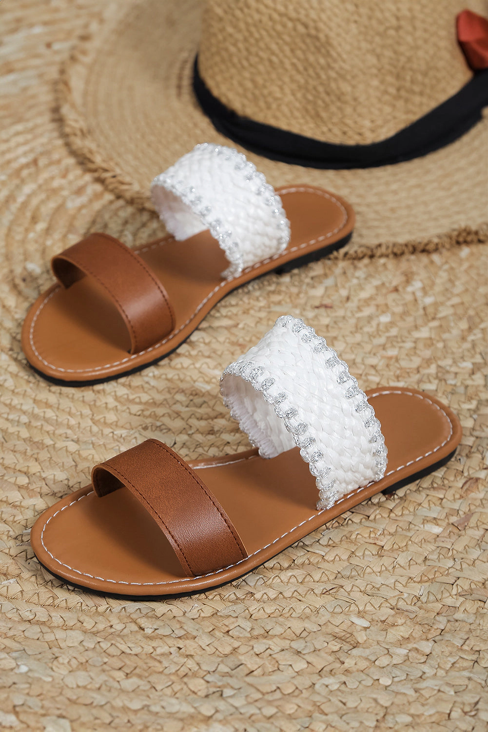 Threaded Pear Women's Woven Strap Flat Slippers