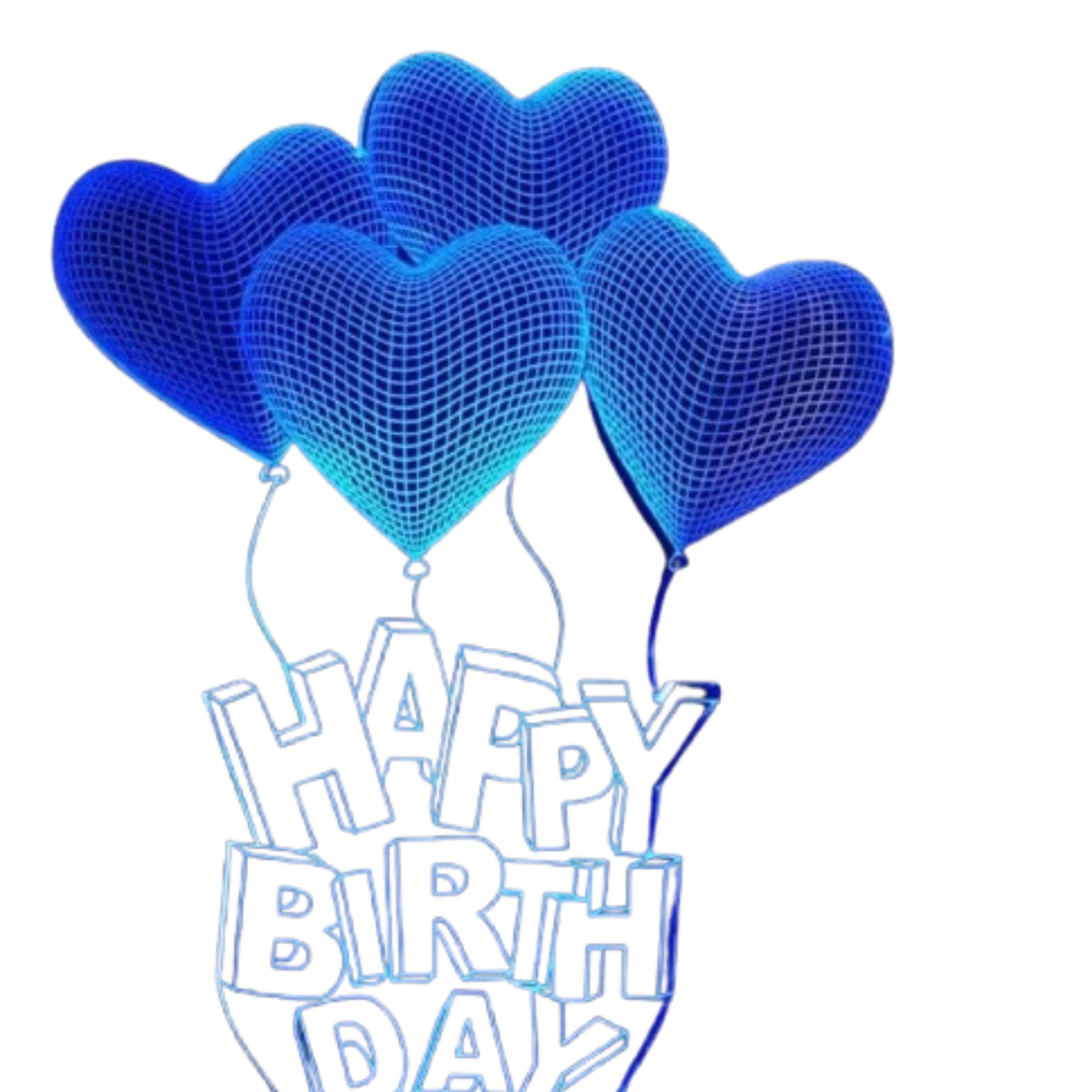 Home Collection 3D Happy Birthday LED Night Light, 7-Color Changing