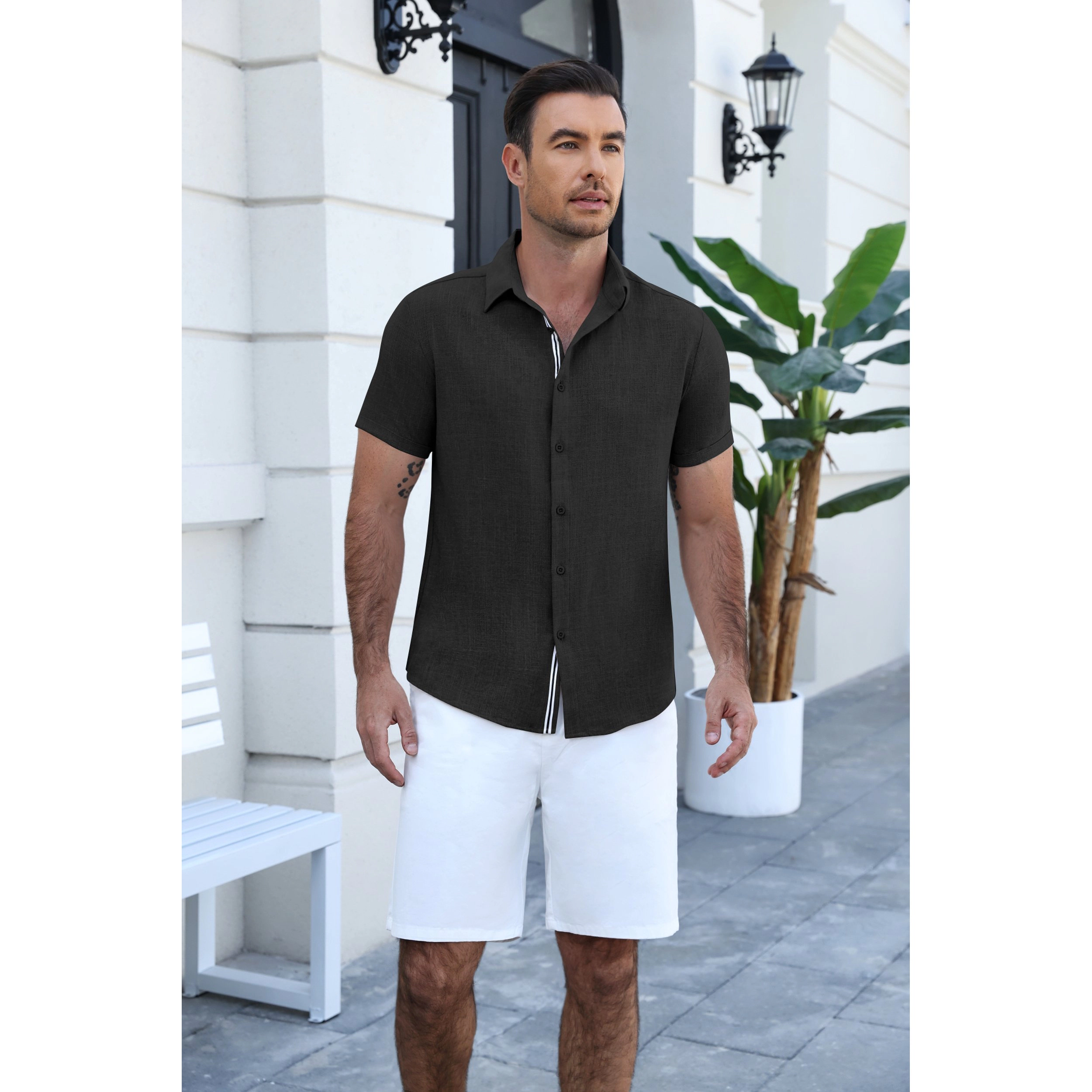 COOFANDY Men's Short Sleeve Button Down Shirt