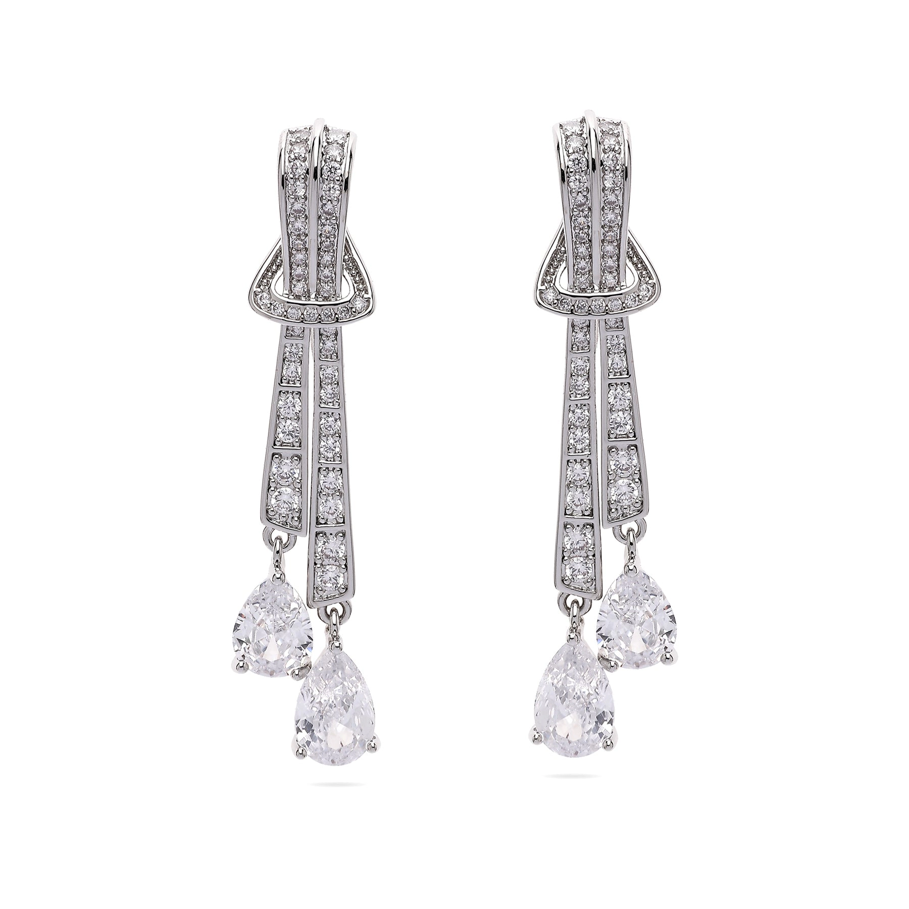 AGP PARIS Womens Silver Knot Drop Earrings