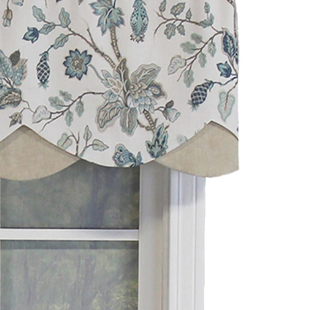 RLF Home Gianna Petticoat Valance Spa. 3"Rod Pocket, Contrast Bottom fabric. 50"W x 15"L