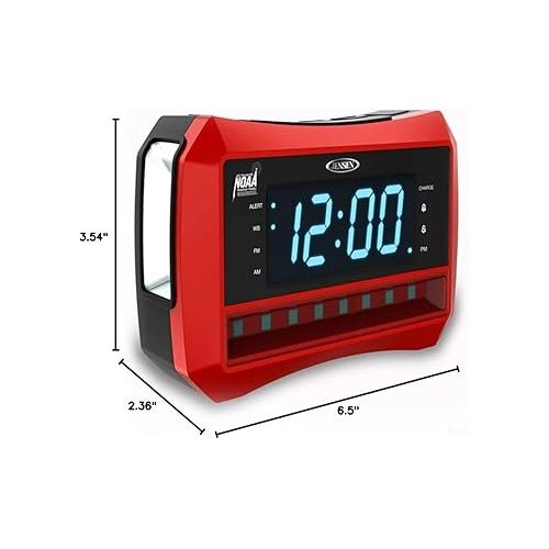 Jensen AM/FM Weather Band Dual Alarm Clock Radio with NOAA Alerts, Emergency Light & USB JEP-1775