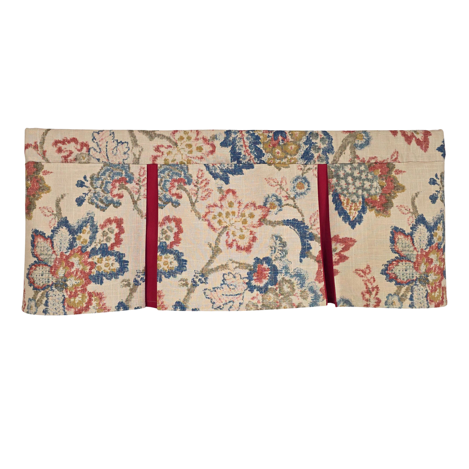 RLF Home Silvia Pleated Window Valance 100% Cotton Rod Pocket 50" x 17" Multi