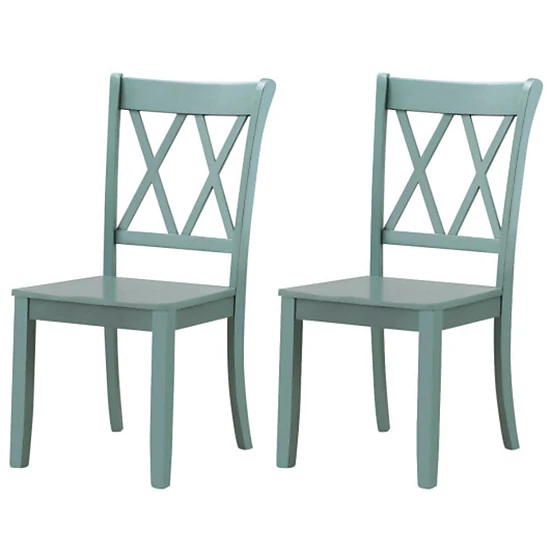 Hivvago Set of 2 Vintage-Style Wooden Kitchen Chairs with Mid-Century ...