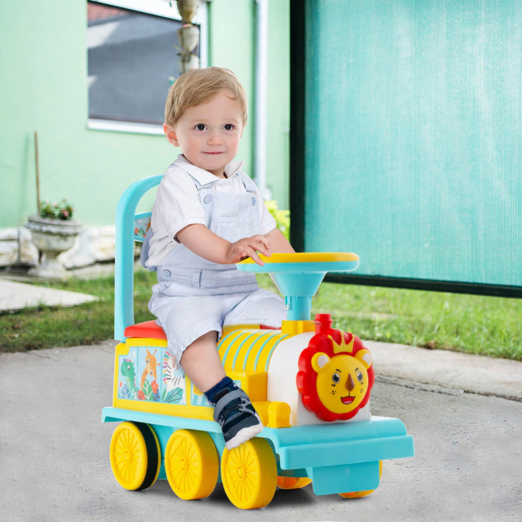 Hivvago 6V Electric Kids Ride On Car Toy Train with 16 Pieces Tracks