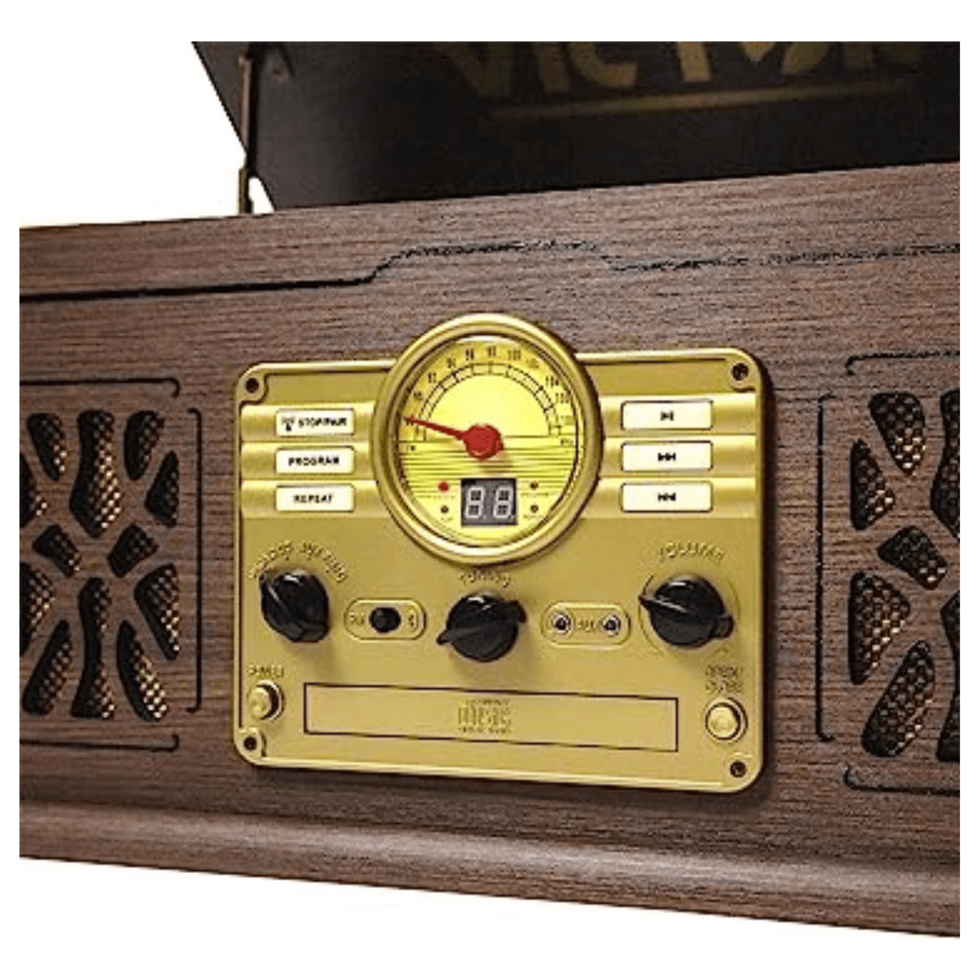 Victor State 7-in-1 Wood Music Center with 3-Speed Turntable