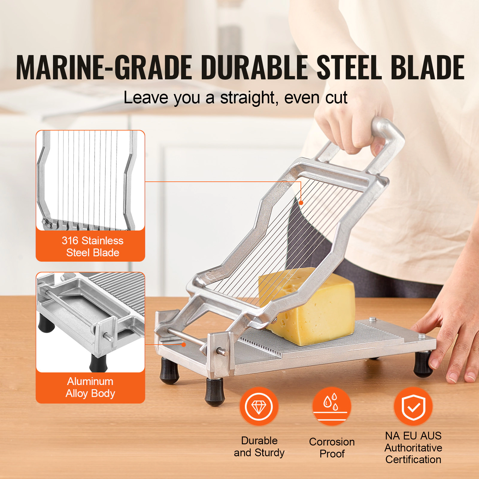 HONGGE Cheese Cutter with Wire, Cheeser Butter Cutting Blade, Detachable Cheese Slicer Wire