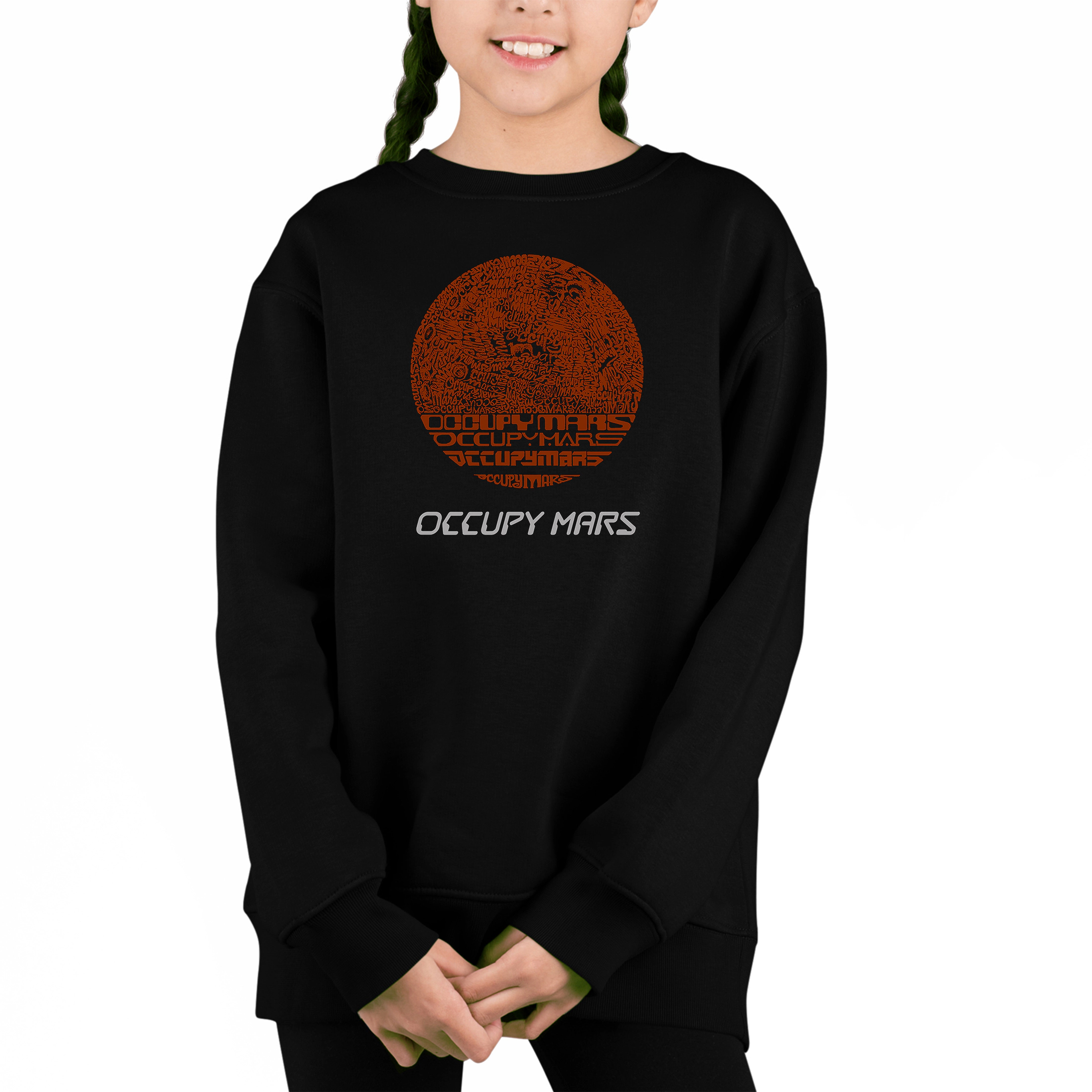 LA Pop Art Girl's Word Sweatshirt - Occupy Mars