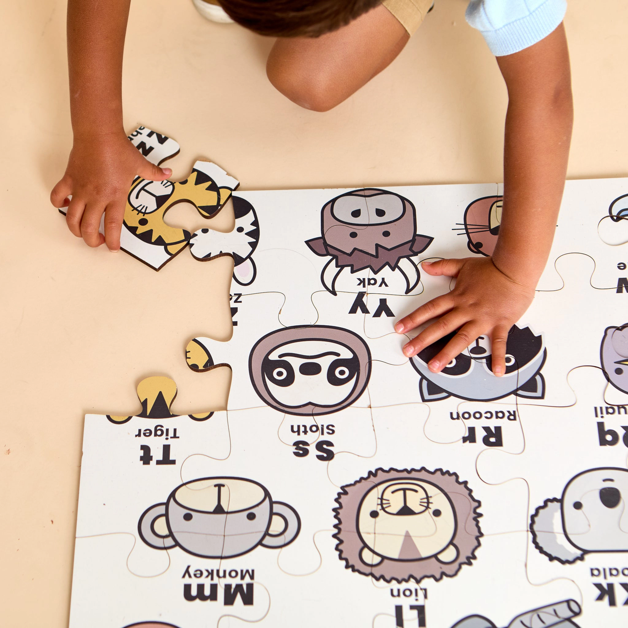 Kids ABC Animal Floor Puzzle - 40-Piece Educational Wooden-Style Alphabet Puzzle for Toddlers & Preschoolers
