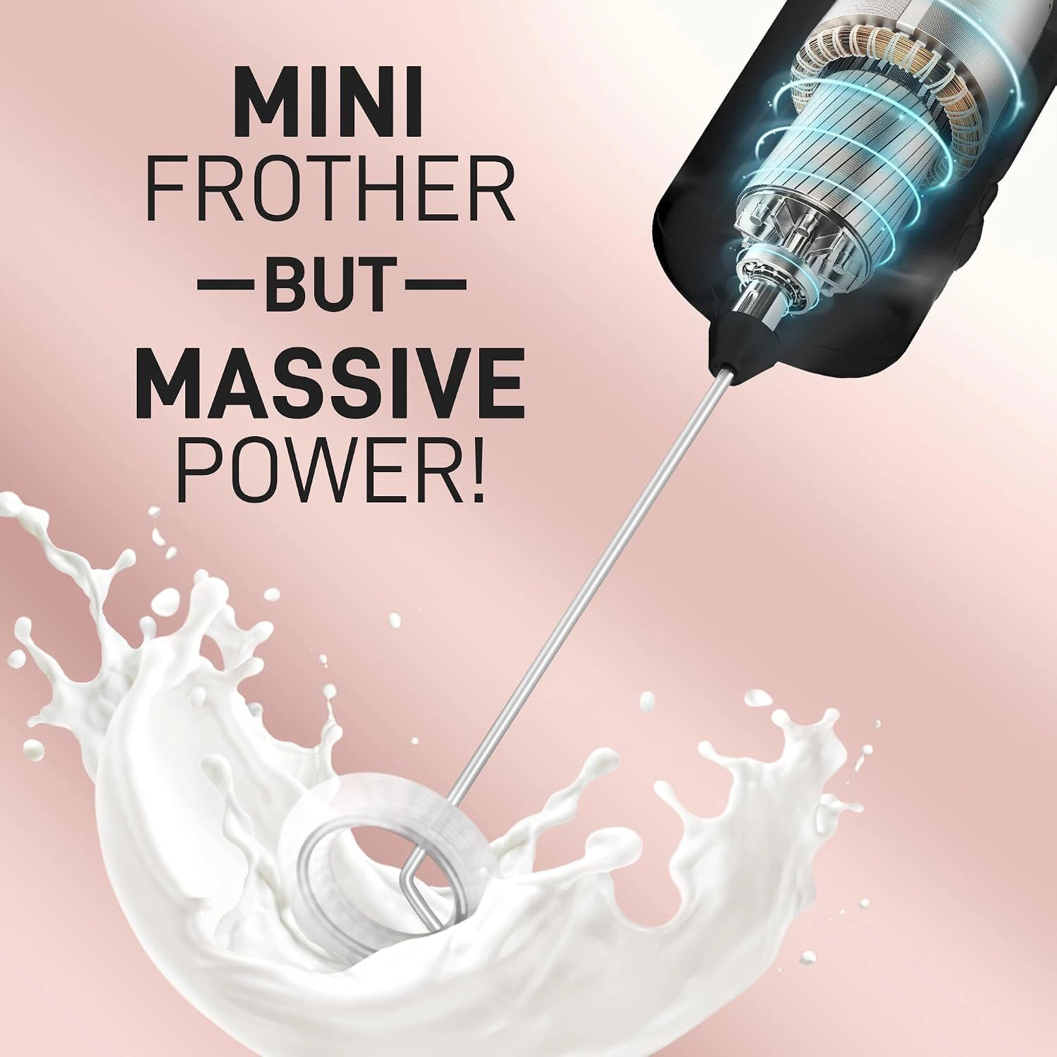 Zulay Kitchen Mini & Mighty Detachable Whisk Milk Frother – Compact Pocket