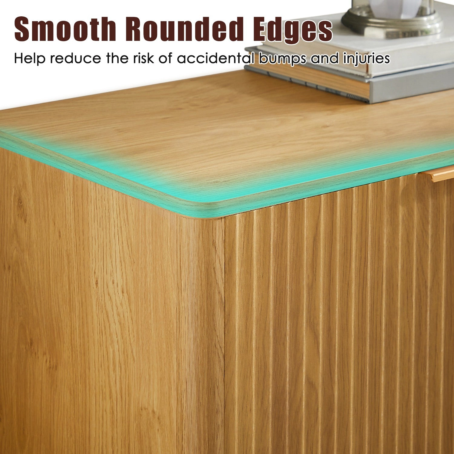 GBruno Fluted 59 In Sideboard Cabinet With 4 Doors