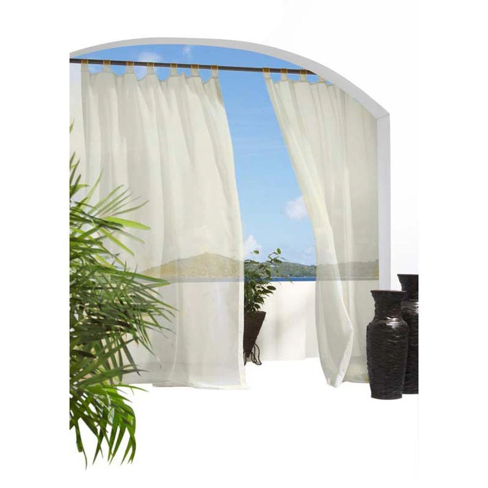 Commonwealth Outdoor Decor Escape Indoor/Outdoor Voile Grommet Panel - 54x108" - Ivory