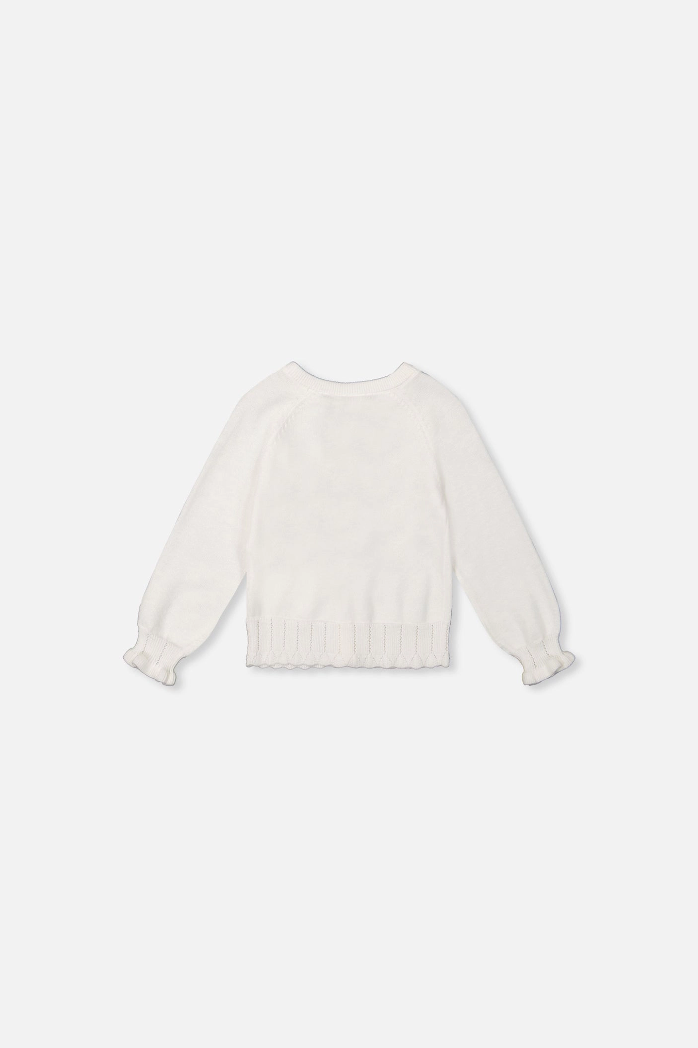 Deux par Deux Girls Button-Front Scallop Ruffle Knit Cardigan