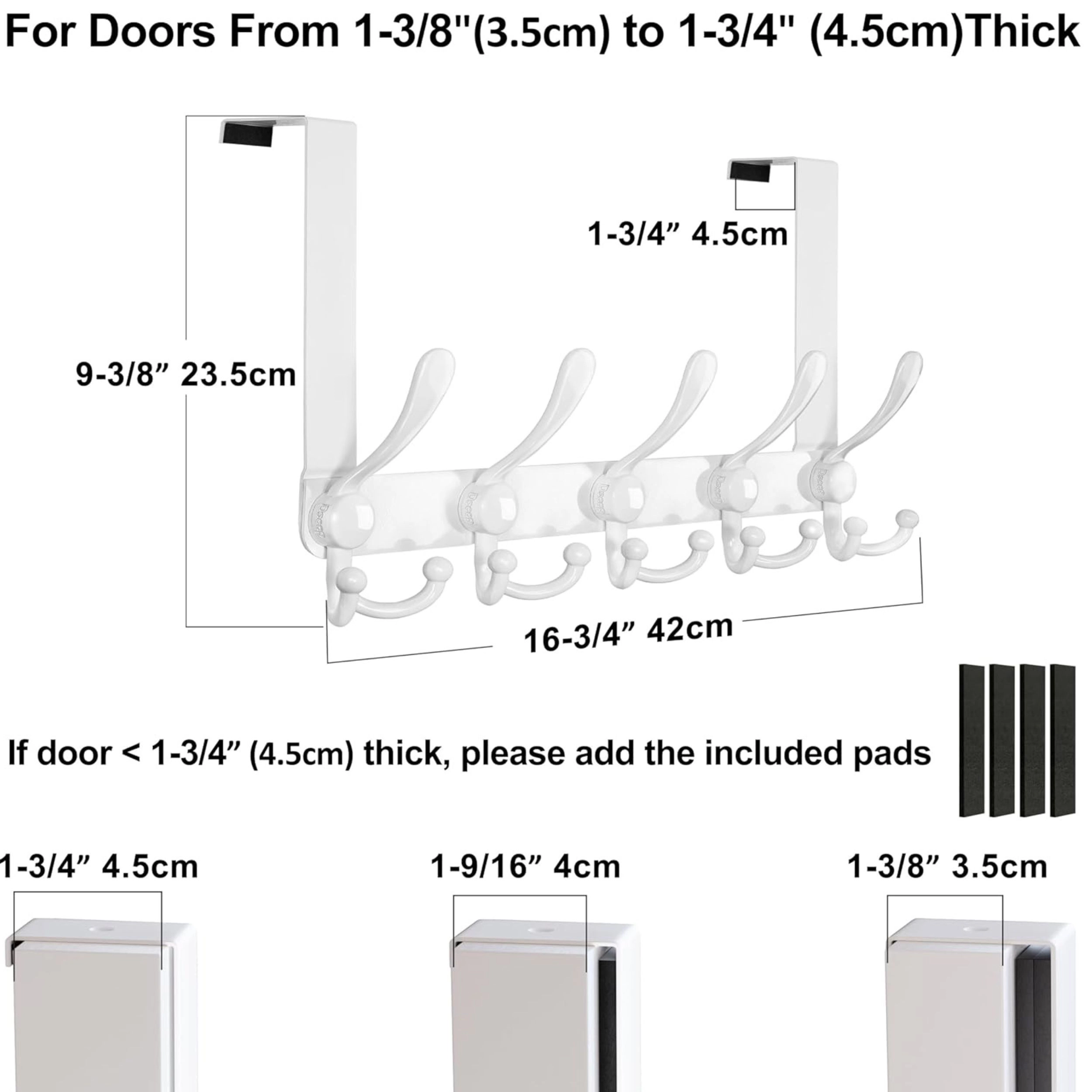 Stock Preferred Over Door Hook 2.0 Heavy Duty Stainless Steel 5 Tri Hanger Rack