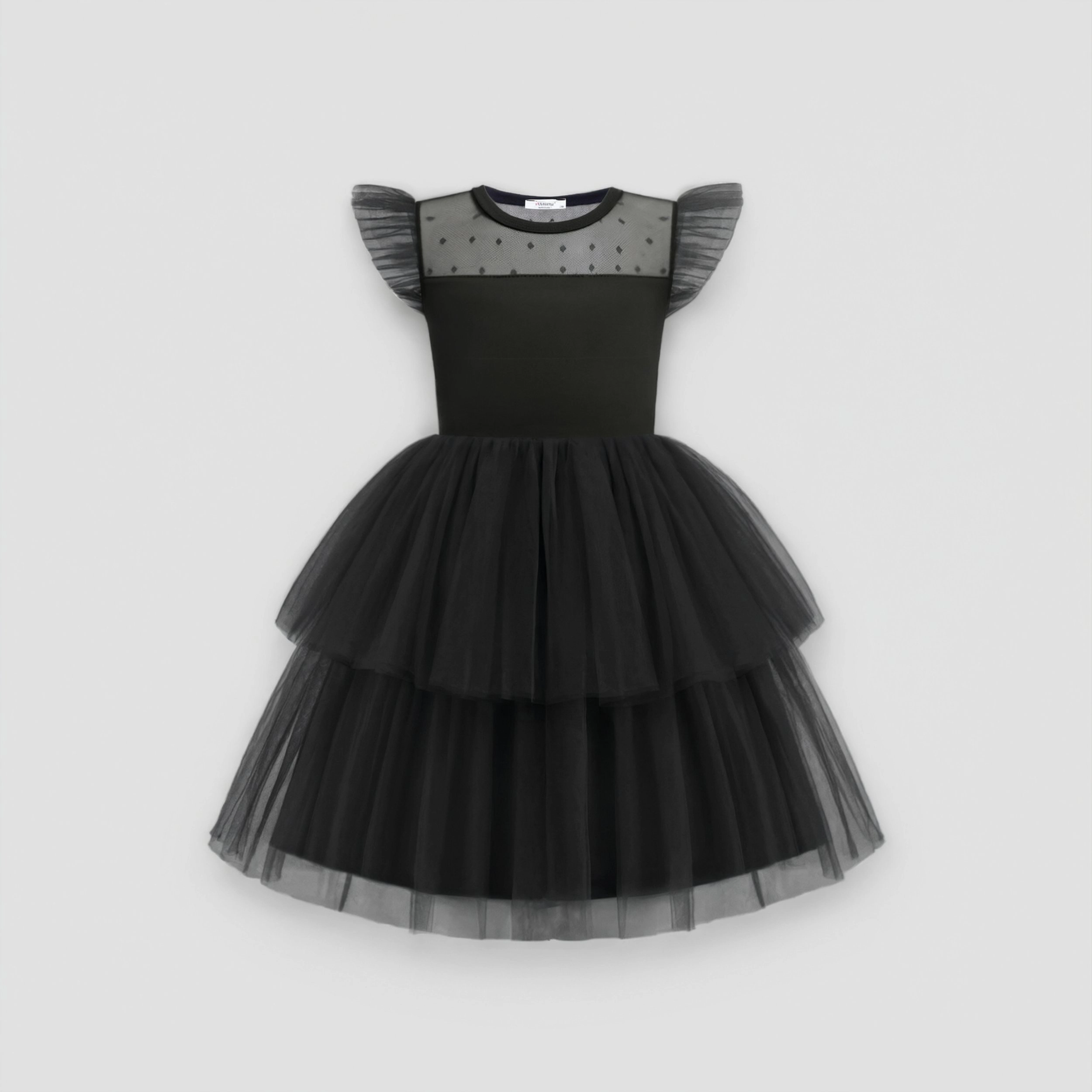 Arshiner Toddler Girls Tutu Sundress Ruffle Sleeve Double Fluffy Tiered Tulle Summer Dresses