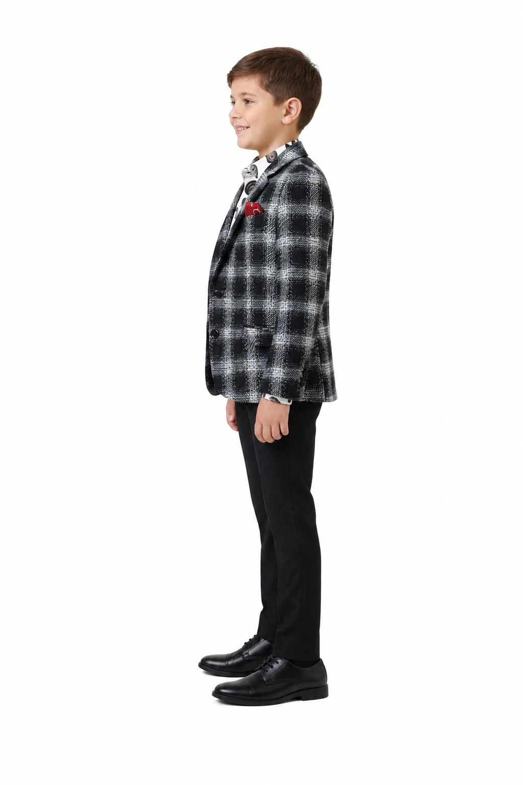Elie Balleh Boys Slim Fit Checke Blazer