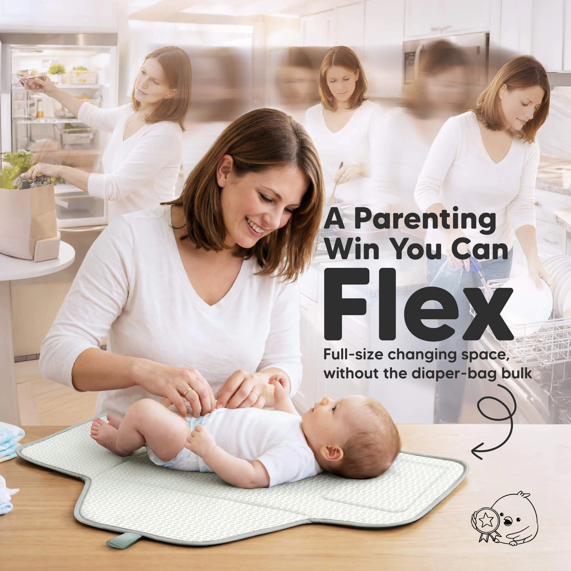 KeaBabies Flex Diaper Changing Pad for Baby Girls and Boys