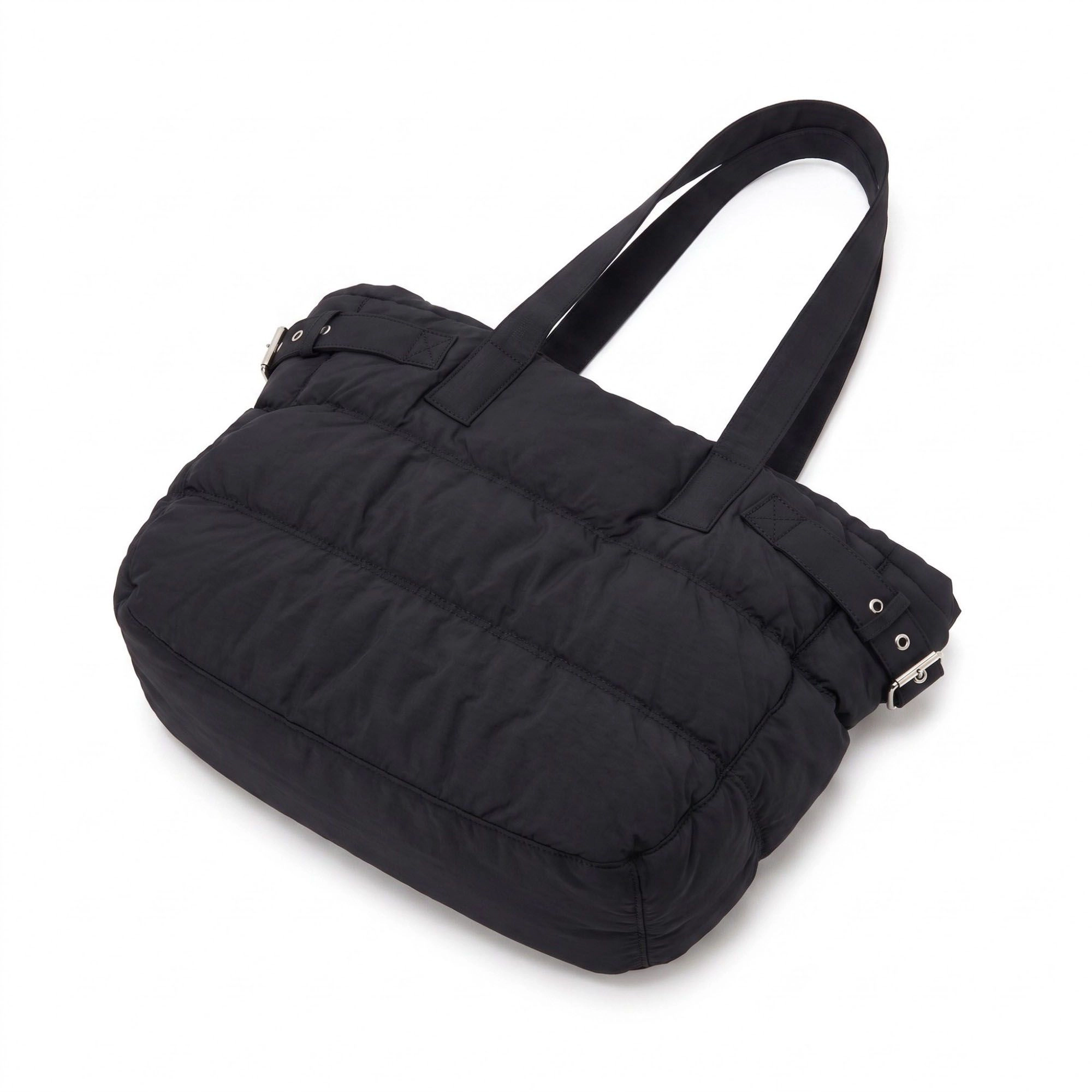 Alilang Women's Oversized Puffer Tote Bag with Long Shoulder Straps and Side Buckle Details 13.5x14x4.5in