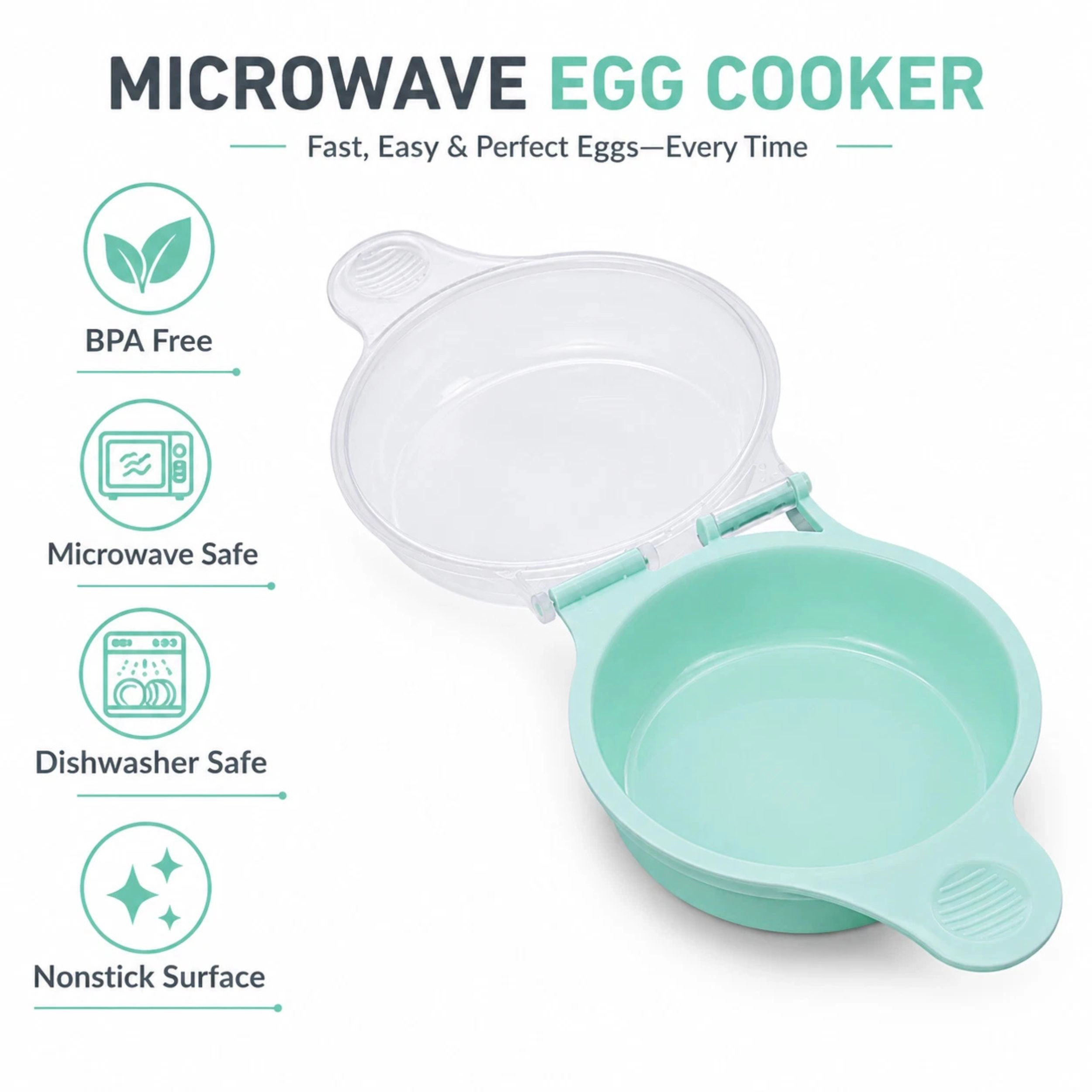 Home Collection Microwave Egg Poacher & Omelet Maker BPA-Free Breakfast Sandwich Cooker