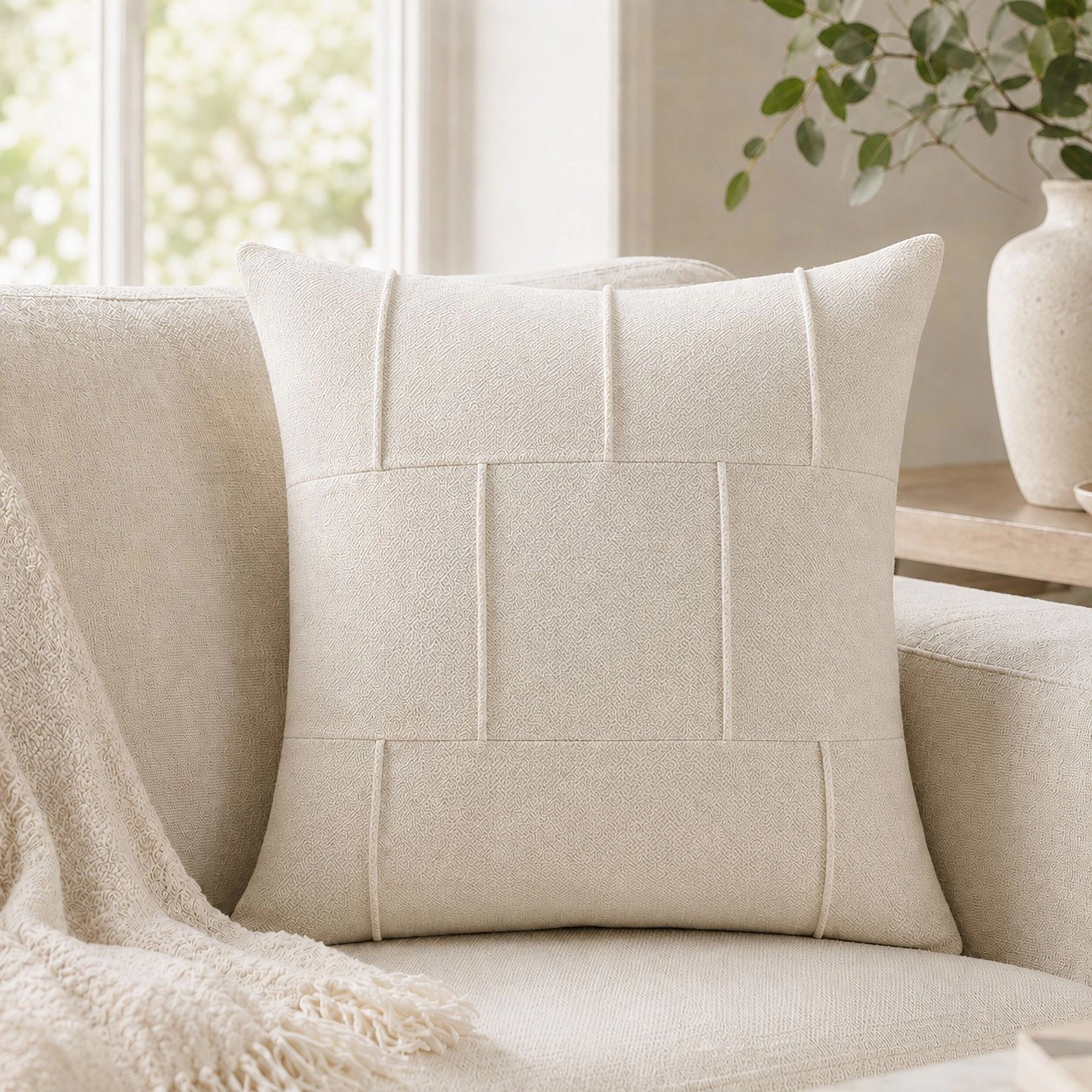 Alilang Unisex Textured Decorative Throw Pillow Cover Soft Accent Cushion for Sofa Bed