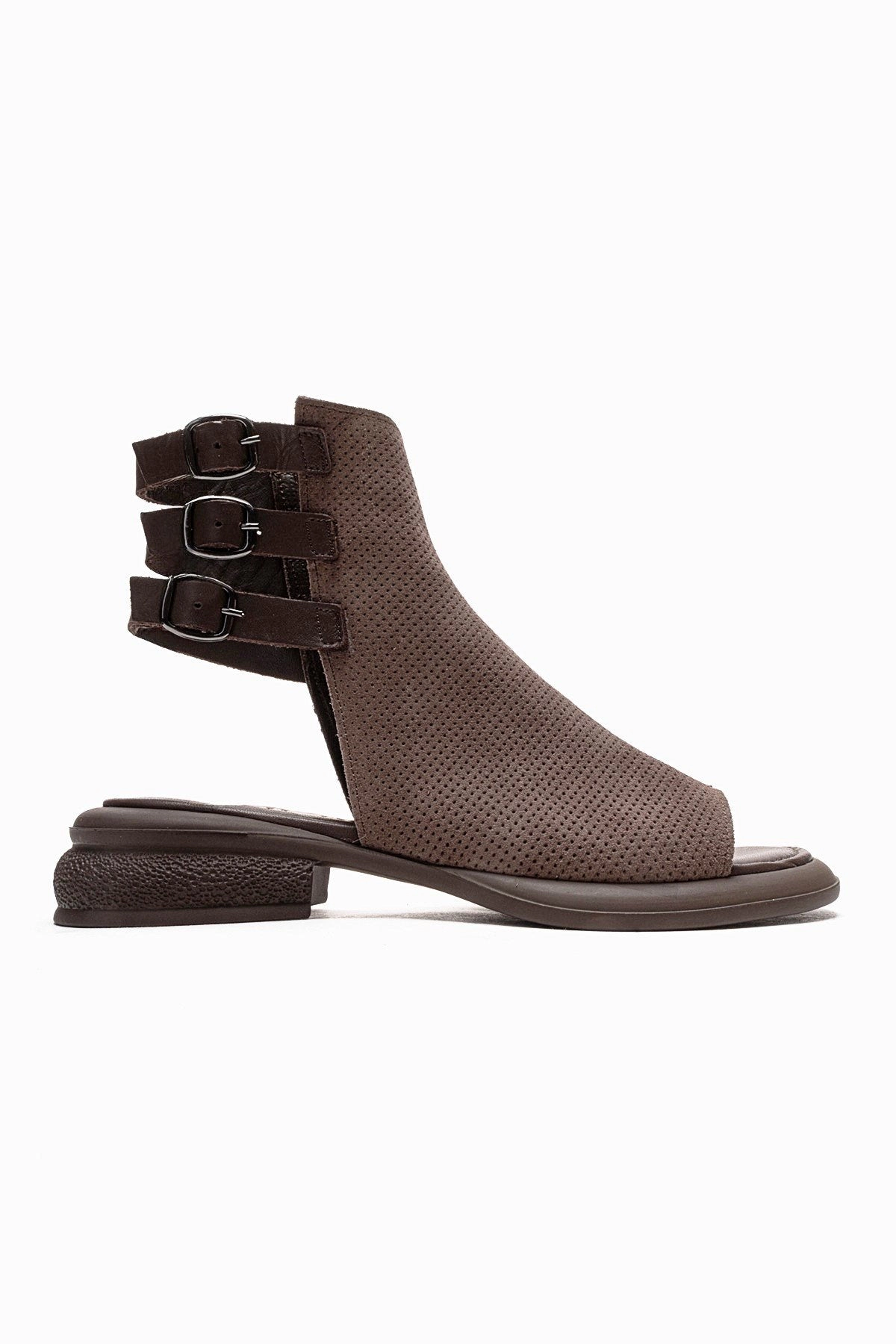 Forever & Always Womens Carina Leather Side Zip Sandal