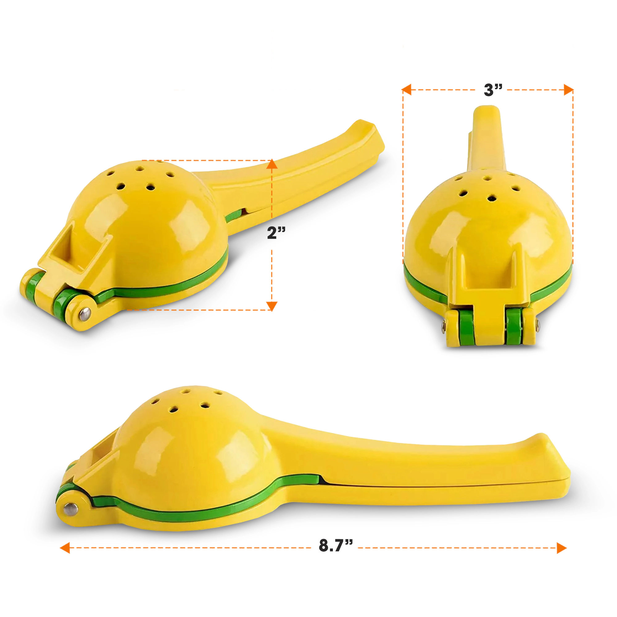 Cheer Collection Heavy-Duty Lemon & Lime Squeezer with Dual Strainers and Ergonomic Handle