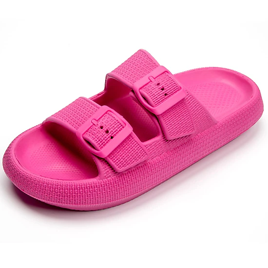 Roxoni Women's Slip-On Slide Sandals with Adjustable Buckle