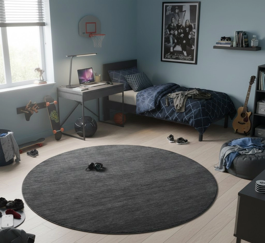 Magic Rugs Gray Solid Tribal 5X5 Lori Gabbeh Oriental Round Rug
