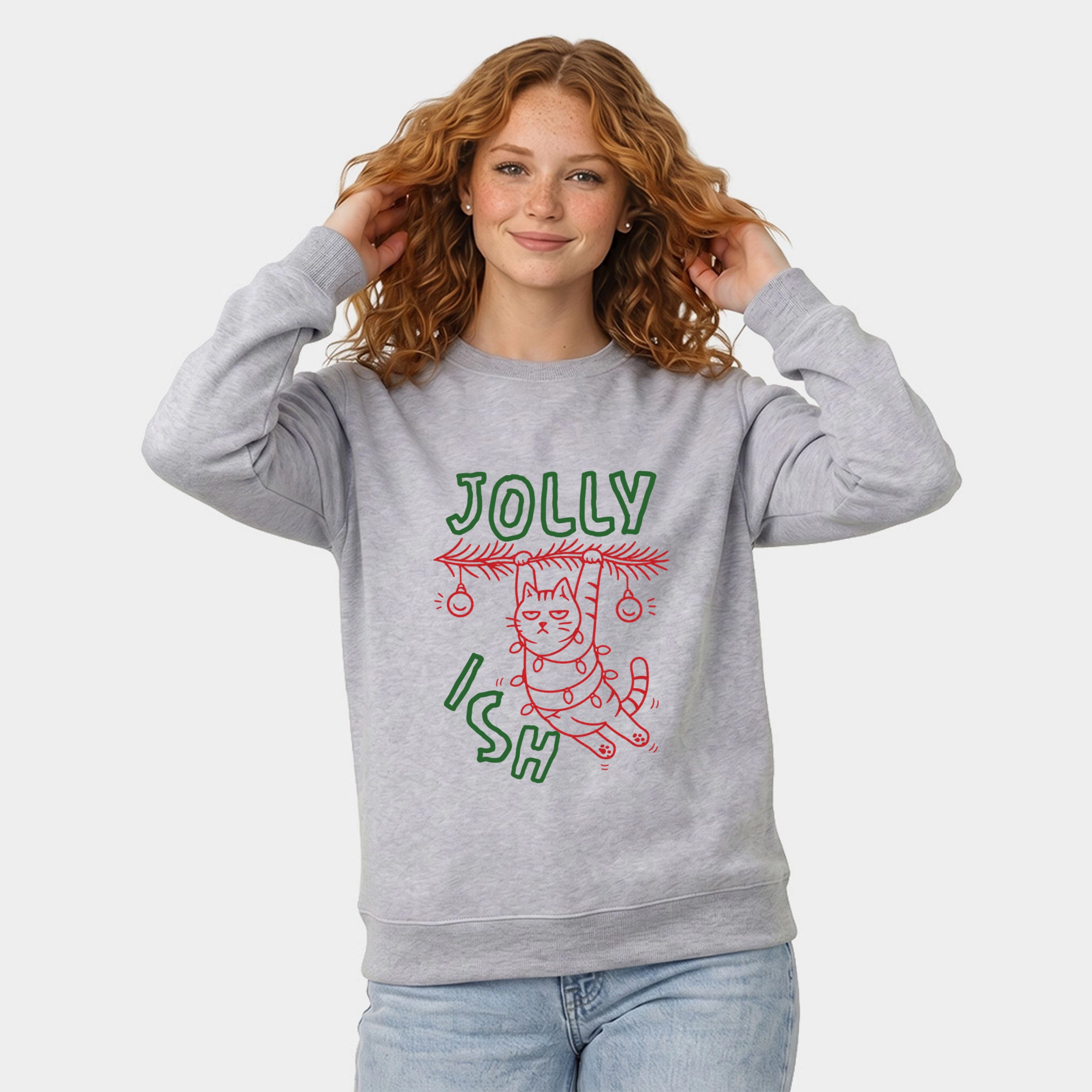 Simply Sage Market - Women's Graphic Sweatshirt Jollyish Cat