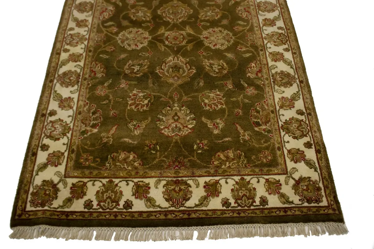 Magic Rugs Brown Floral 4X6 Traditional Indo-Kashan Oriental Rug