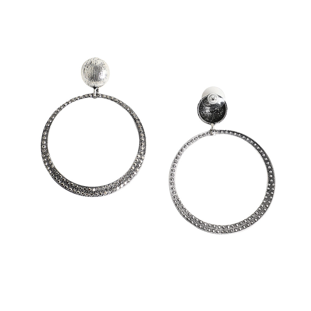 SOHI Women's Crystal Silver Party Drop Earrings