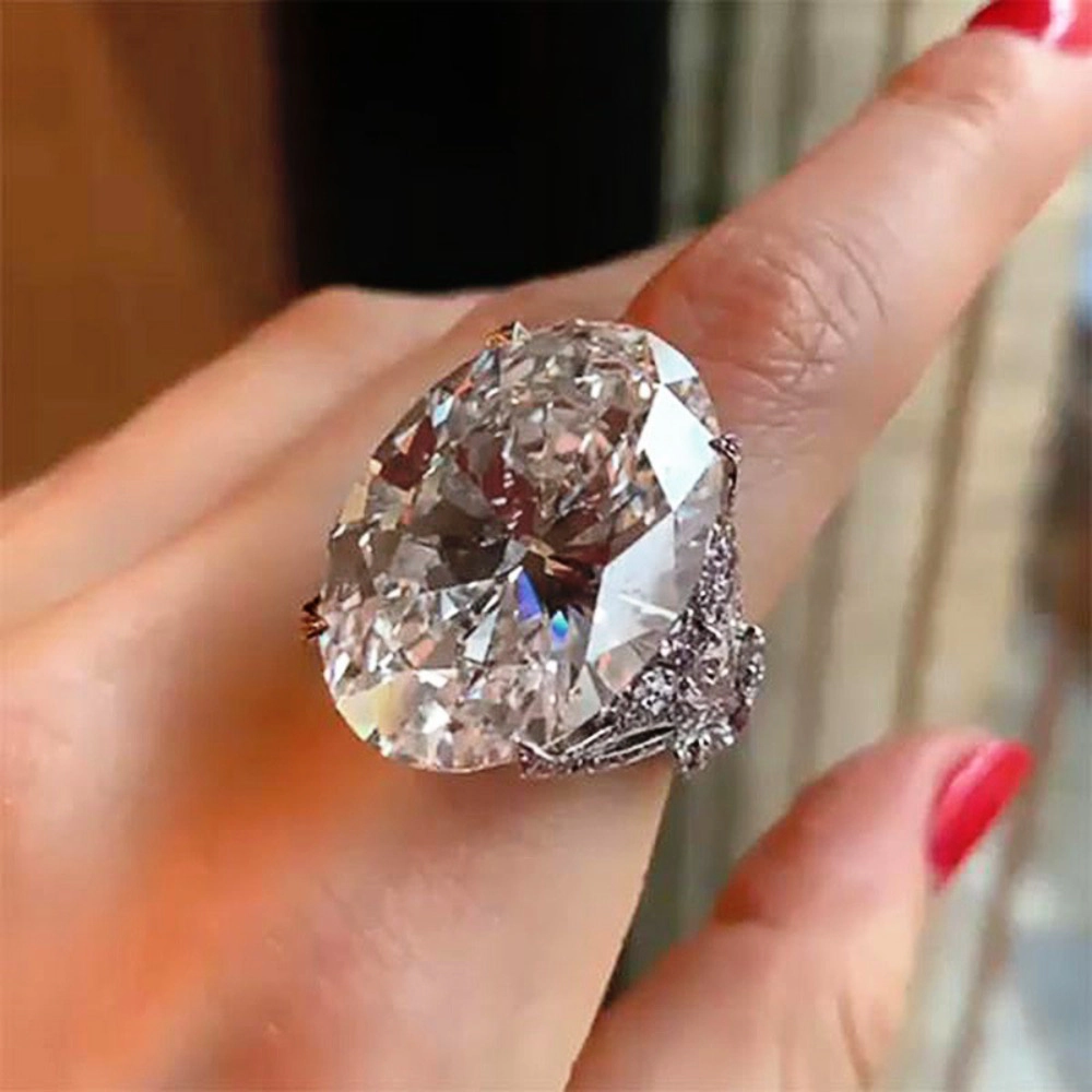 Wardrobe Whimsy Oval Cut Cubic Zirconia Statement Cocktail Ring for Women