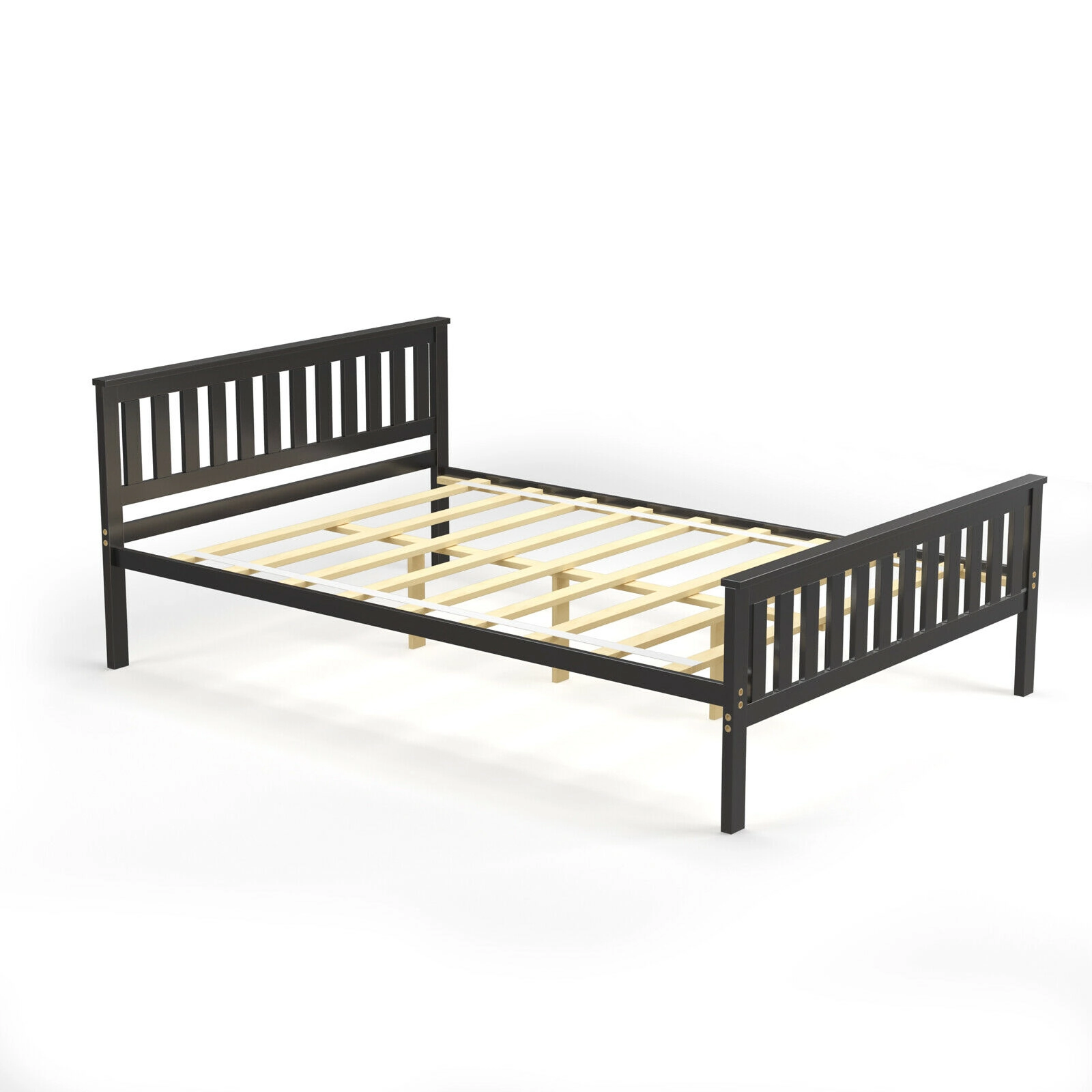 LJG Wood Platform Bed with Headboard