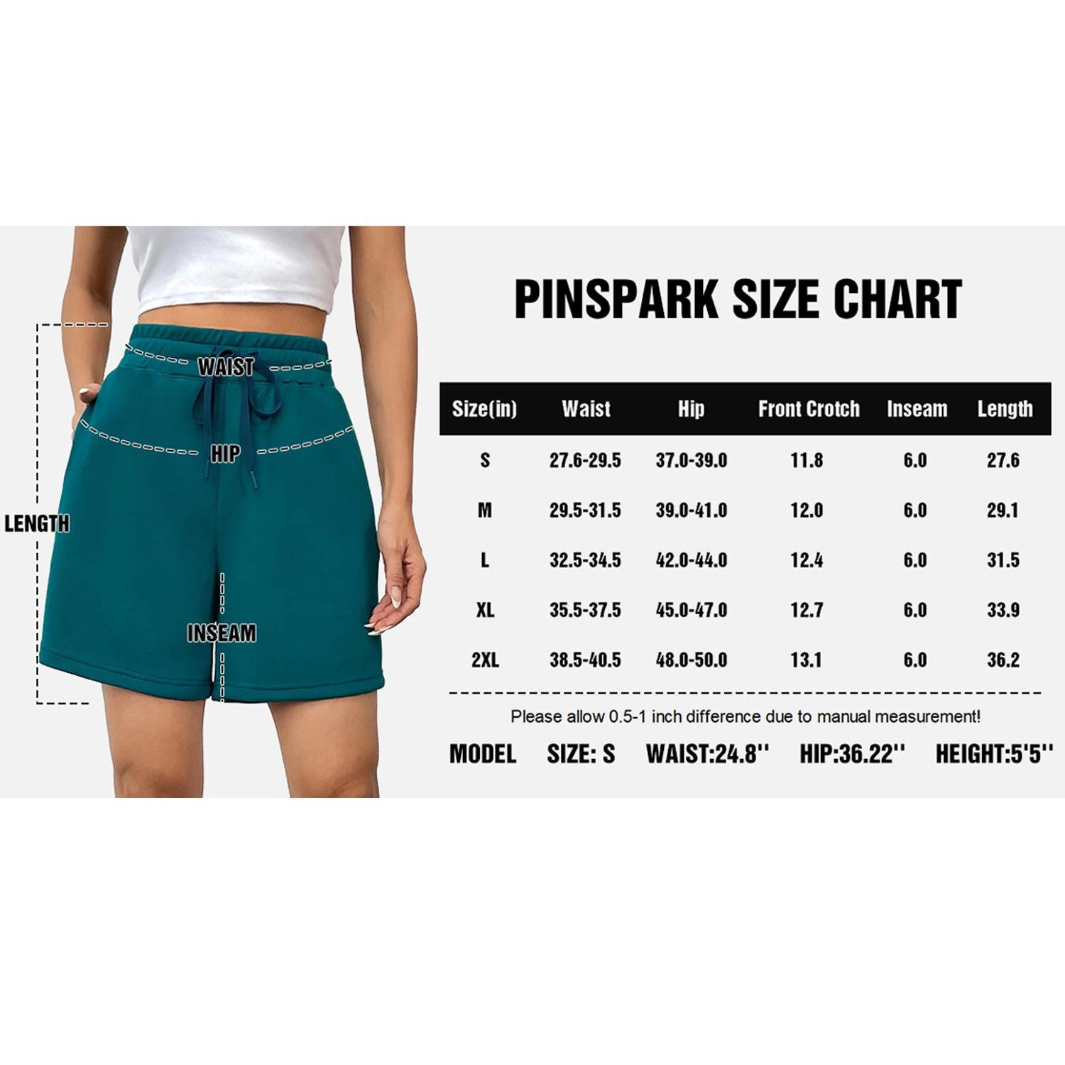 Pinspark Womens High Waist Drawstring Shorts Solid Soft Wide Leg Pockets Lounge Shorts