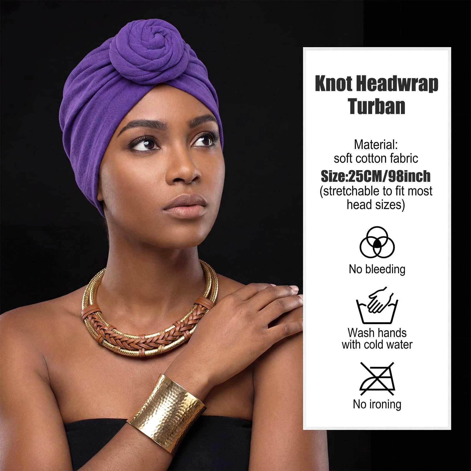 8 Women Turban Pre Tied Bonnet Hairwrap Flower Knot Beanie Cap Head Wraps Headband Hat  Stretch Turbans Caps