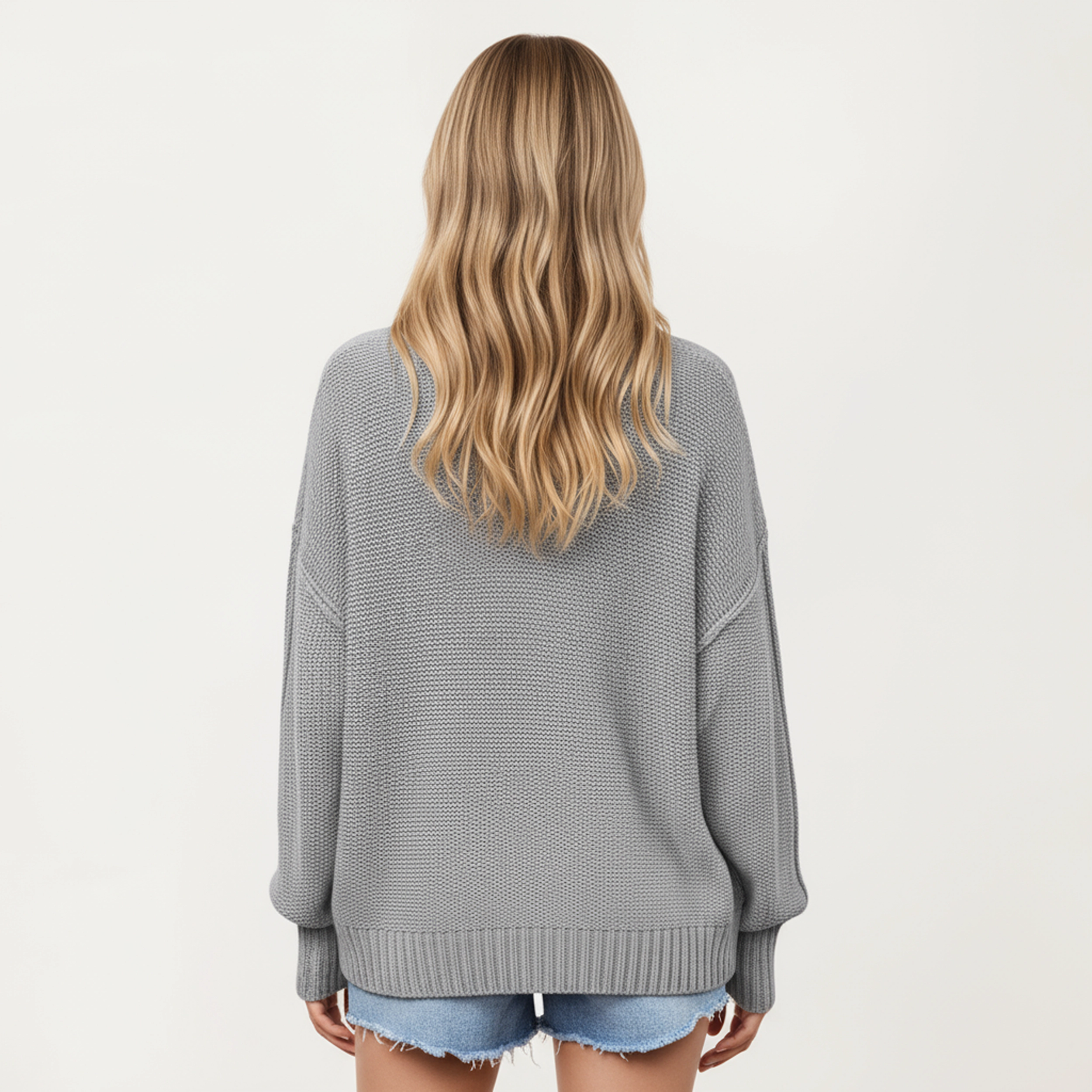 Anna-Kaci Women's V-Neck Relaxed Fit Knit Sweater with Long Sleeves