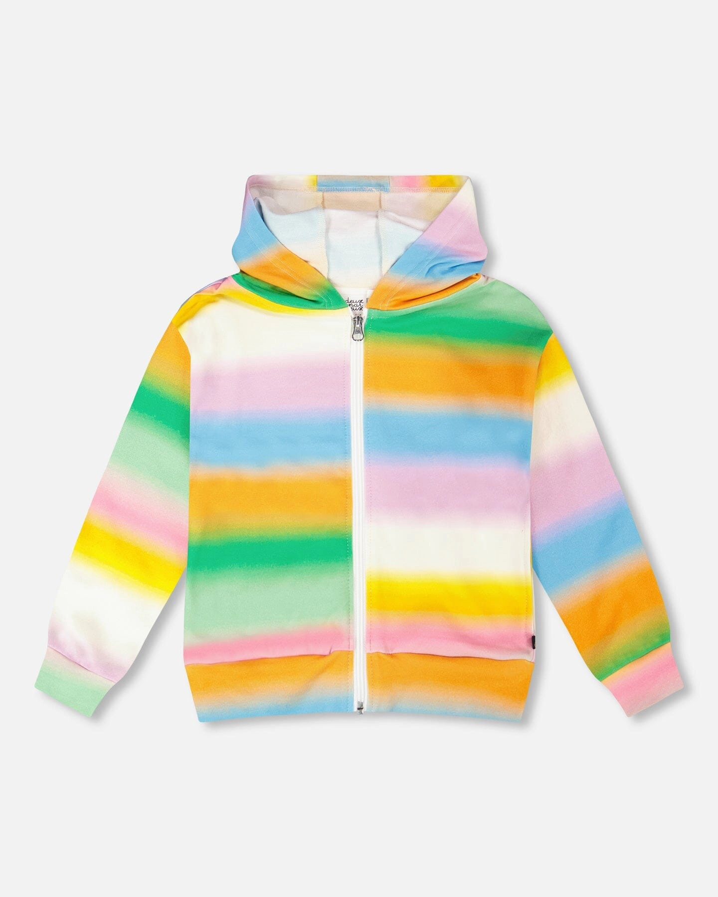 Deux par Girls Printed French Terry Zip Front Hoodie