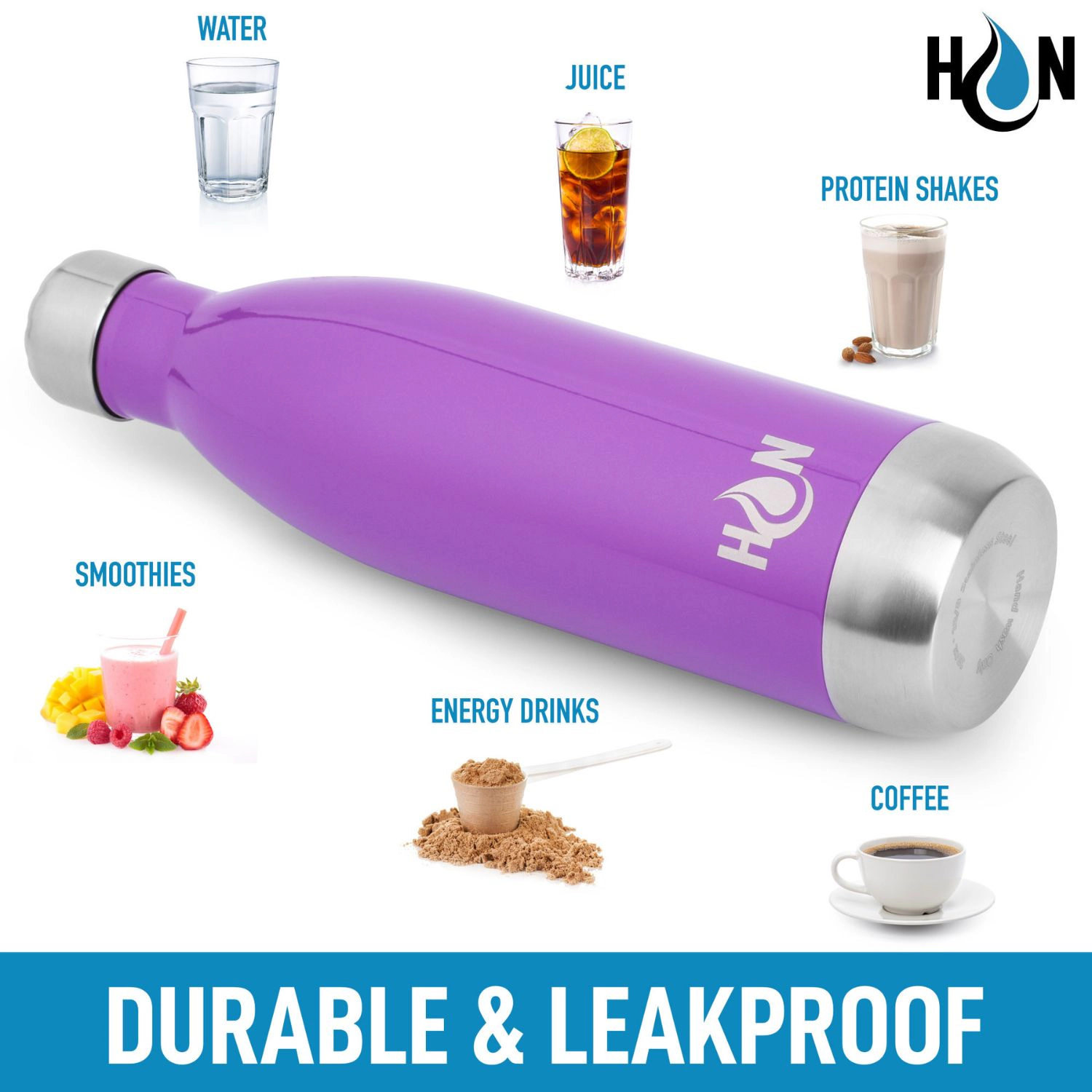 Zulay Kitchen 25oz Stainless Steel Water Bottle - Double Wall Insulated Metal For Hot & Cold Drinks