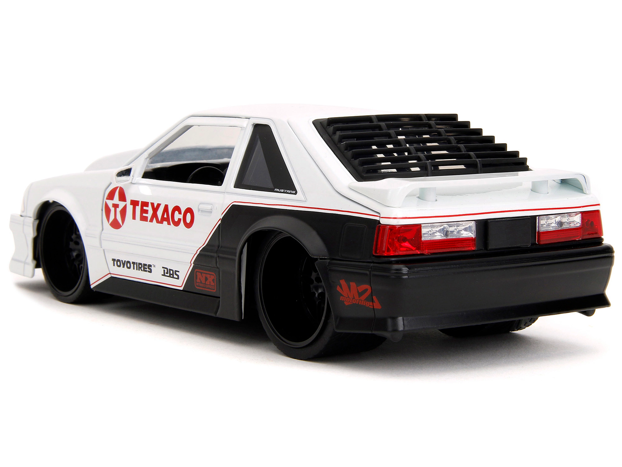 Jada 1989 Ford Mustang GT "Texaco" White and Matt Black with Graphics "Bigtime Muscle" Series 1/24 Diecast