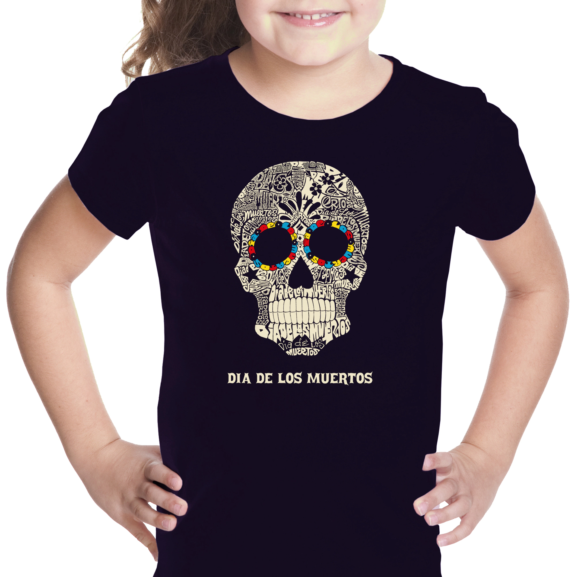 LA Pop Art Girls Word T-Shirt - Dia De Los Muertos
